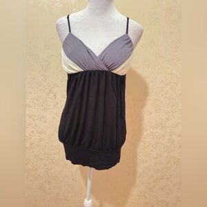 Stylish Black and Gray Sleeveless Top